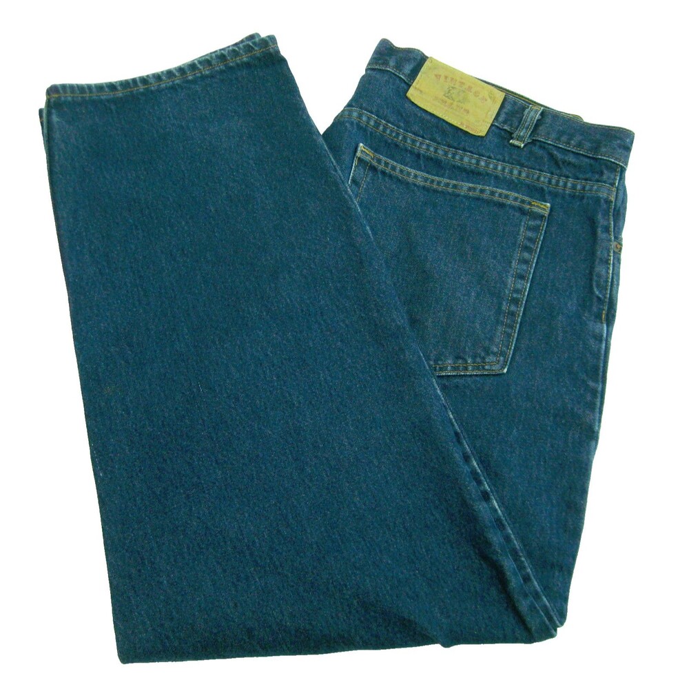 VINTAGE BRAND Blue Jeans Men's (Size 42x30) 100% Cotton Denim Pants 5 Pockets